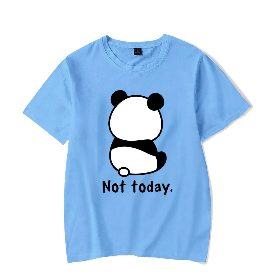 

Милые футболки с принтом «Панда не сегодня» для женщин, забавная футболка с коротким рукавом и круглым вырезом, повседневные летние топы XXL