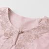 Early Spring Chic: Jacquard Light Luxury Apricot Plus Size Round Neck Three-Quarter Sleeve Women's T-shirt