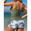 Women S High Waisted Separate Tankini Swimsuit With Drawstring