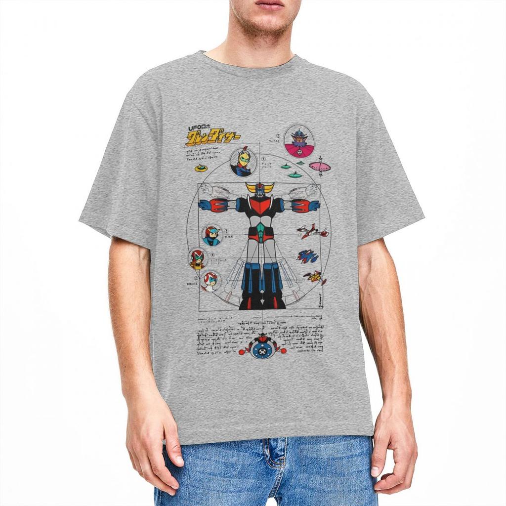 Grendizer DaVinci TShirt for Unisex WoUnisex Mazinger Z Anime Goldorak Casual 100 Cotton Tees T Shirts Graphic Printed Clothes