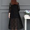 Lace Embroidery Hollow Cardigan Knitted Shawl Mid Length Coat Women's Slim Sun Protection Clothing Summer Mesh Outerwear Commute Casual
