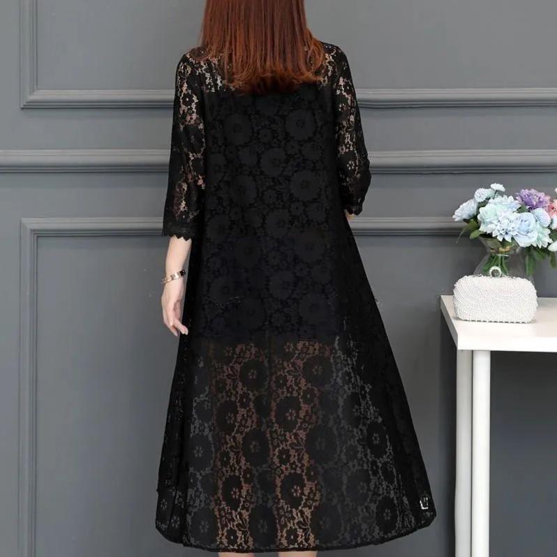 Broderie din dantelă Cardigan gol tricotat șal de lungime mijlocie haină pentru femei subțire de protecție solară îmbrăcăminte de vară ochiuri de exterior Navetă Casual