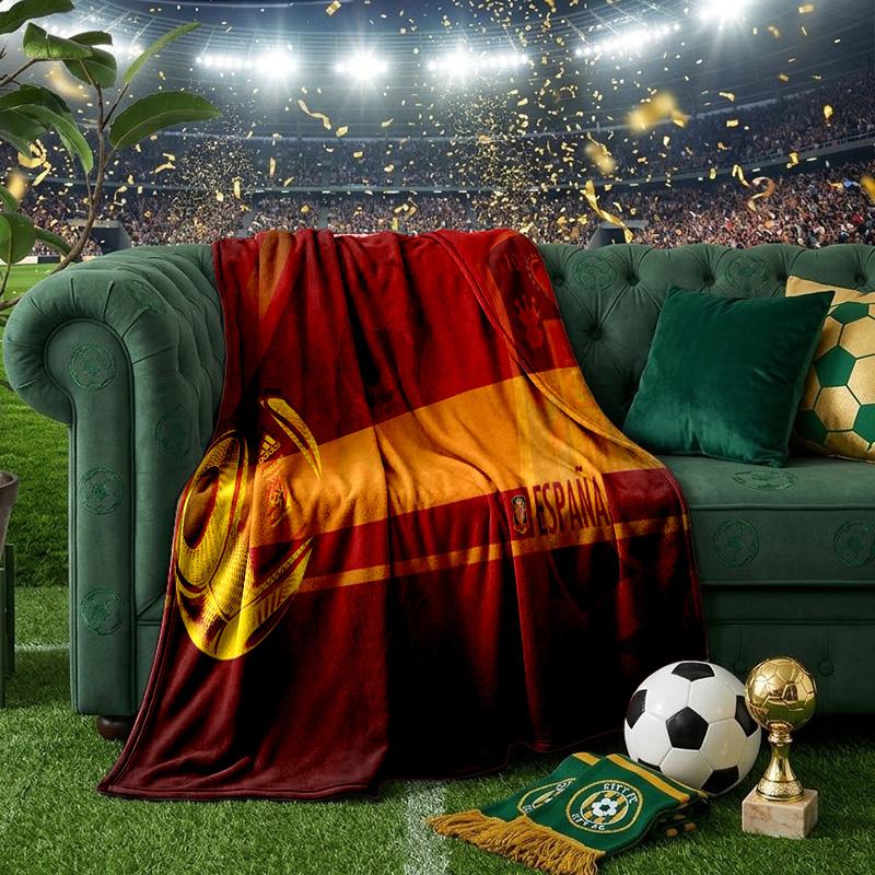 Spain Flag Map Art Throws Blanket Flannel Blankets Plush for Couch Bed Gifts for Men Women Travel picnic blanket Christmas fan gifts