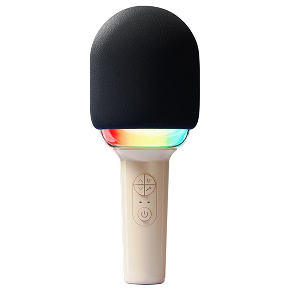 

L8 Colorful Light Microphone Speaker Children Wireless Home Singing Handheld Mic Beige