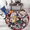 Classic Japanese-style Cartoon Demon Slayer Round Rug, Home Soft Decorative Anti-slip Yoga Mat and Chair Mat, Outdoor Floor Mat Carpet K6
