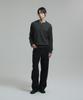 NONBLANK Washable Henley Neck Knit_Charcoal