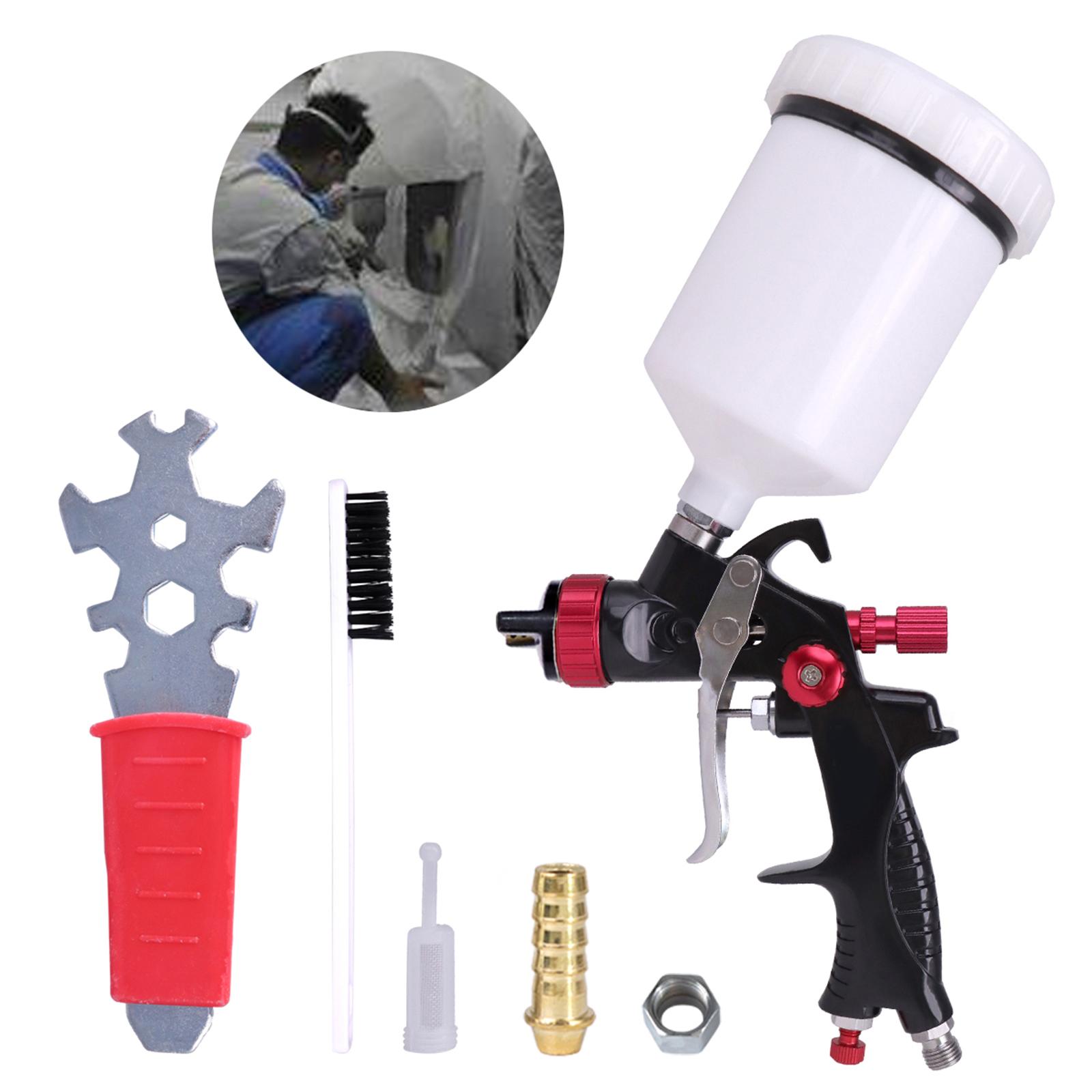 

Professional HVLP Gravity Feed Spray Gun 1.3mm Nozzle High Atomization Pneumatic Paint Sprayer w/ 600ML Disposable Paint Cup