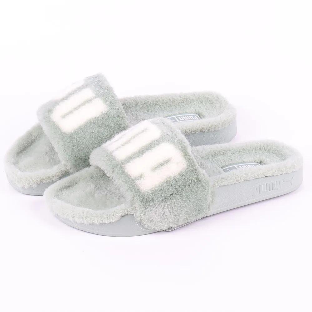 Puma Leed Cat 2.0 Fuzz WNS Slippers 38731312 Fur Slippers Fur Shoes Winter Warm Shoes for Indoors and Outdoors 240