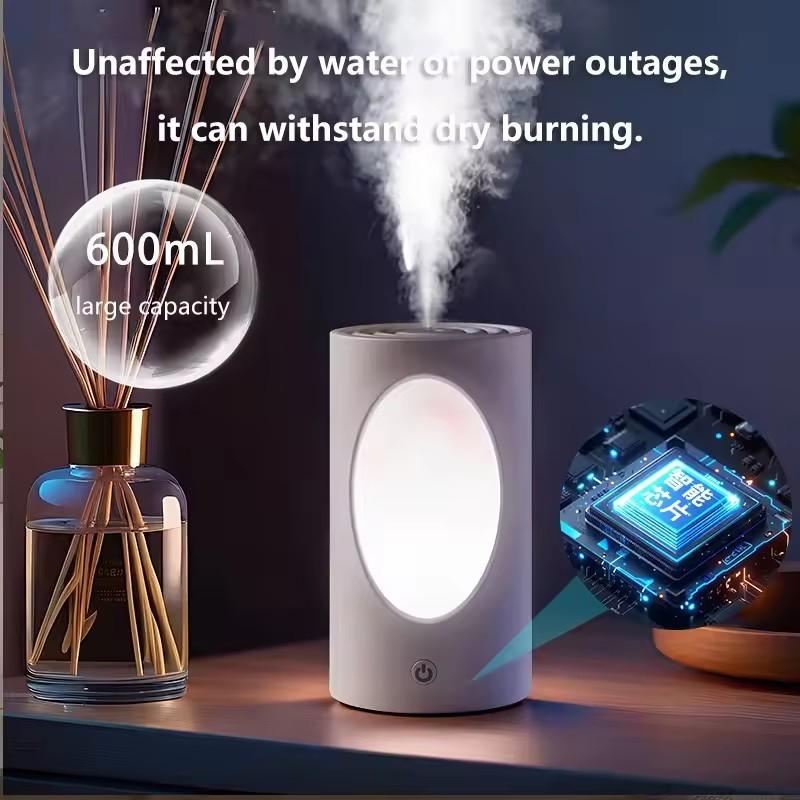 Zai Xiao 600ml Portable Aroma Diffuser With Colorful LED Lights Battery Rechargeable Wireless Air Humidifier For Bedroom Office