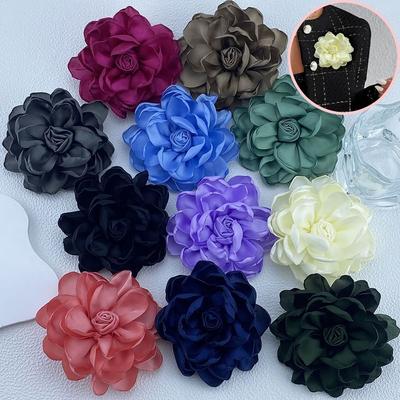 Jewelry Badge Accessories Large Flower Brooch Fabric Handmade Accessories Cloth Art Lapel Pins