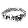 Men's Retro Punk Bracelet: Square Fish Scale Titanium Steel with Skull Pattern