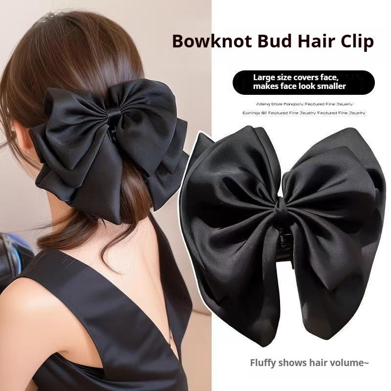 5pcs/set Women Hair Bows,Silky Satin Hair Clips for Girls,oversized Long Tail Hair Clips,large Cute and Aesthetic Hair Barrettes