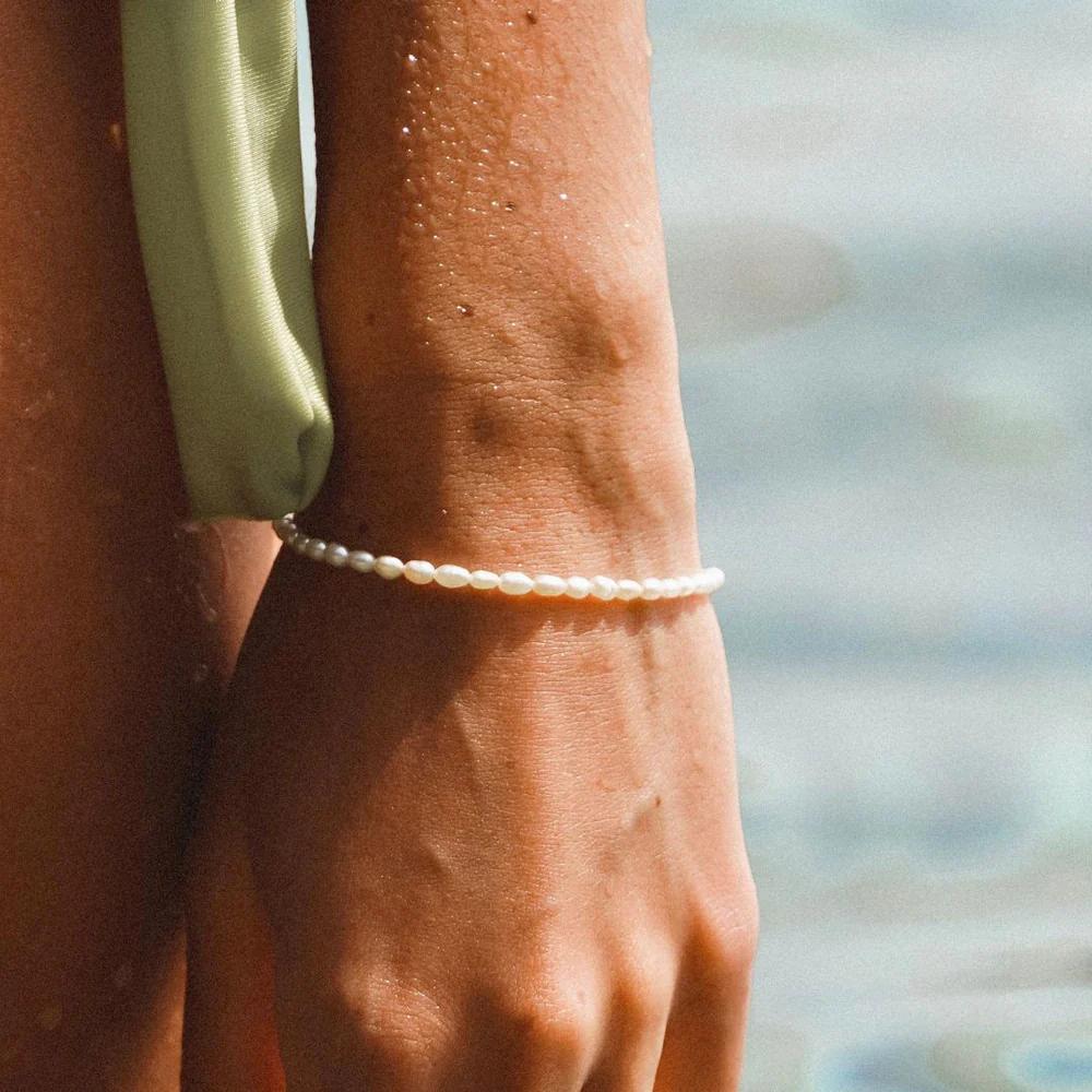 

Vlen Luxury Freshwater Pearl Bracelet for Women Adjustable Extender Chain Elegant Summer Jewelry Gift Wedding Party Daily Wear
