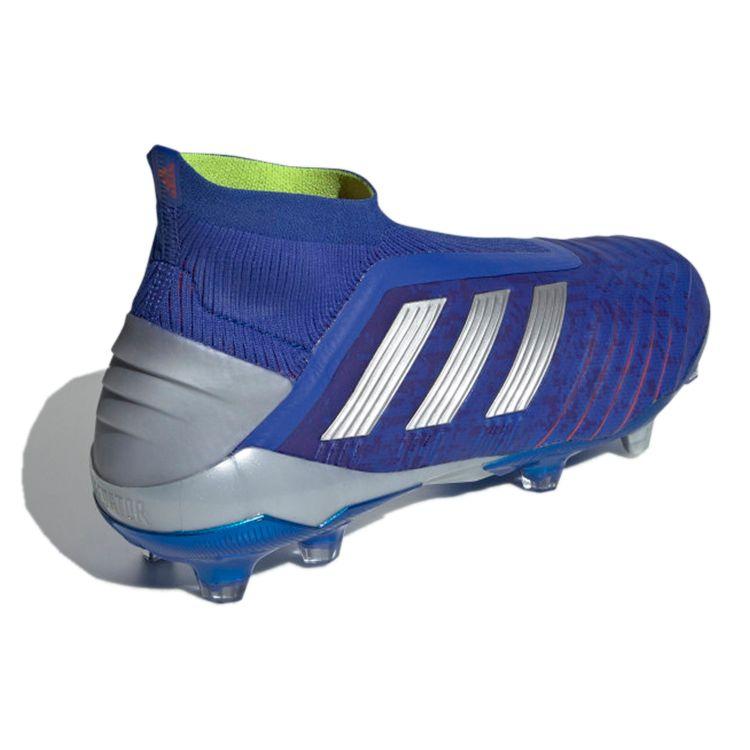 Adidas Predator 19+ FG Bold Blue Men Cleats Silver-Metallic Active-Red BB9087