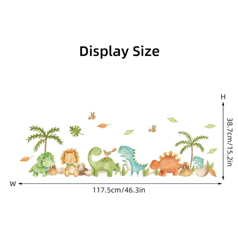 Large Cute Dinosaurs Wall Stickers for Kids Rooms Boy Girl Baby Bedroom Living Room Classroom Wall Decor Cartoon Animal Decal