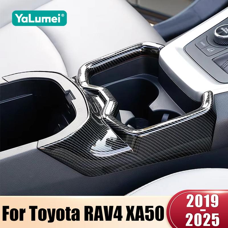 For Toyota RAV4 XA50 2024 2025 Hybrid ABS Car Front Row Water Cup Holder Trim Cover Frame Accessories