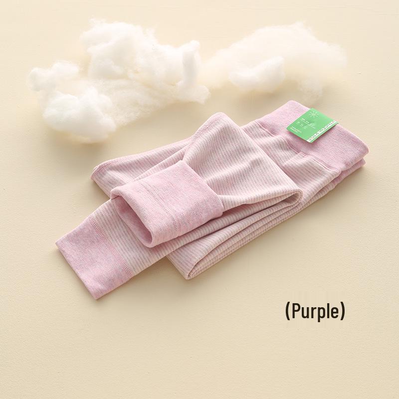 Class A Children's Striped Thermal Pants: Warm Fleece-Lined Cotton Leggings for Boys and Girls