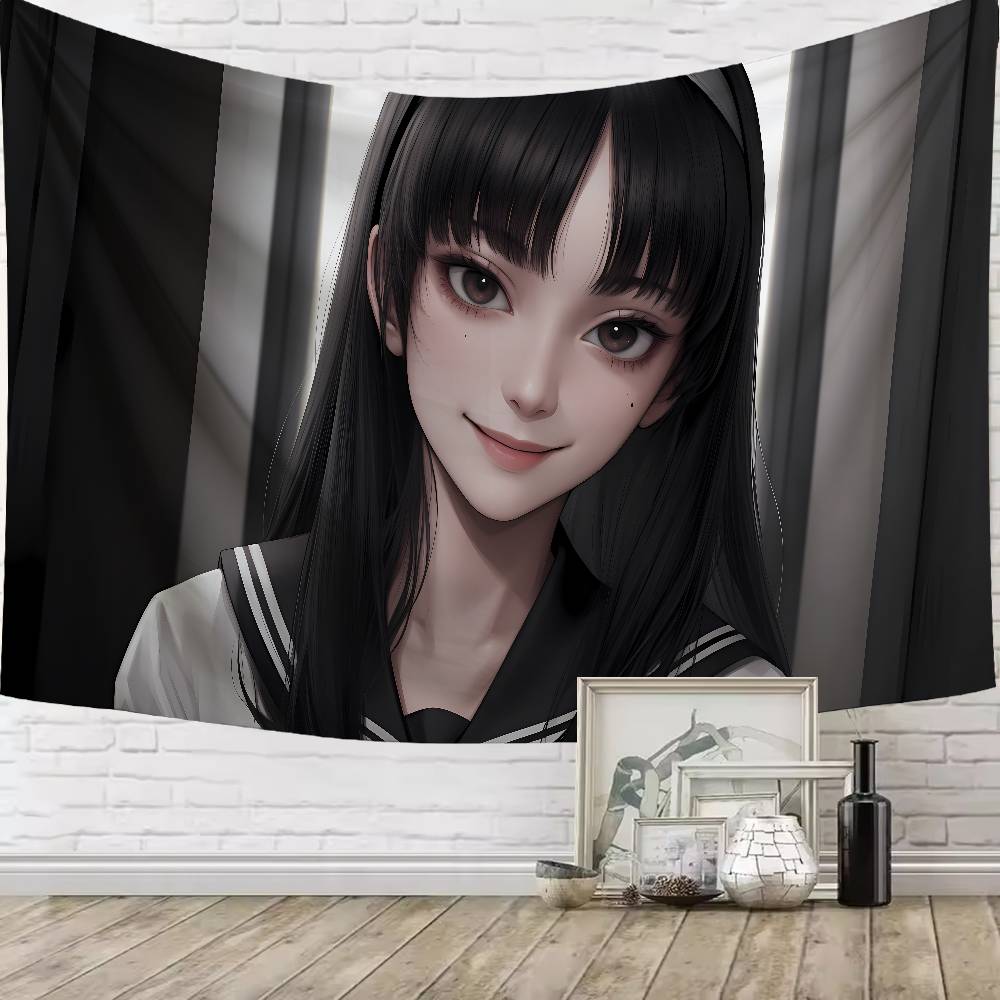 Horror Pretty Girl Anime Tomie Kawakami Tapestry Living Room Bedroom Gamer Room Decoration Large Luxury Tapestry