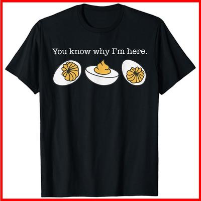 Thanksgiving Dinner You Know Why I'm Here Deviled Egg Black Cotton T-Shirt Unisex T-Shirt