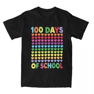 Heart Love 100 Days Of School Shirt Merchandise Men Women Novelty Tee Shirt Short Sleeve Tops Gift Idea