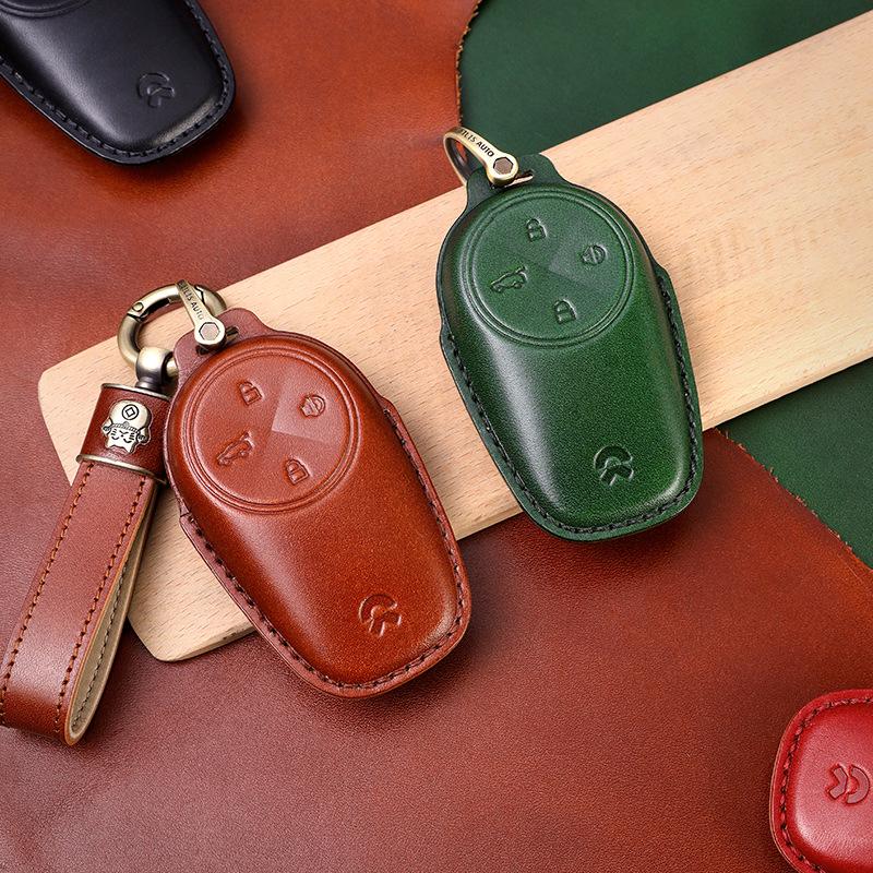 NIO EC6/ES6/ES8 Genuine Leather Key Case with Cowhide Shell & Buckle