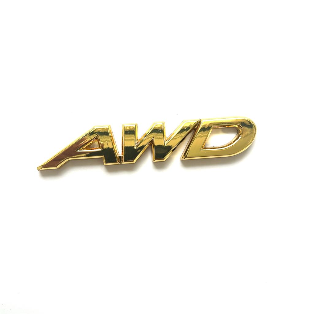 3D Metalowe Litery AWD Logo Emblemat Bagażnika Samochodu Odznaka Błotnika Naklejka Akcesoria