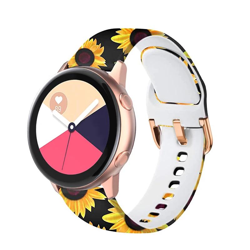 22mm 20MM Watch Strap for Samsung Galaxy Watch 6 5 pro/4/Classic Silicone Sport Bracelet for Amazfit GTR-GTS 4-3-2e Printed Band