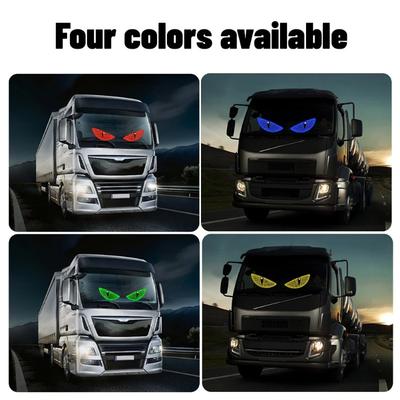 2Pcs LED Devil's Eye Truck Windshield Rear Warning Light Demon Animation Display Auto Decoration Accessories
