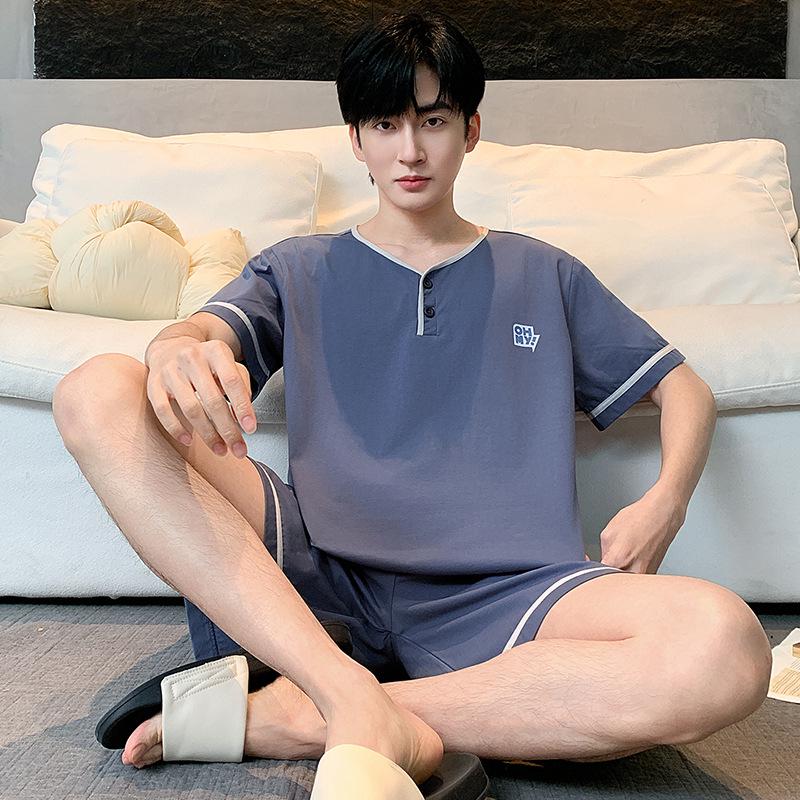 2026 Men's Spring/Summer Plus Size Short Sleeve Pajama Set