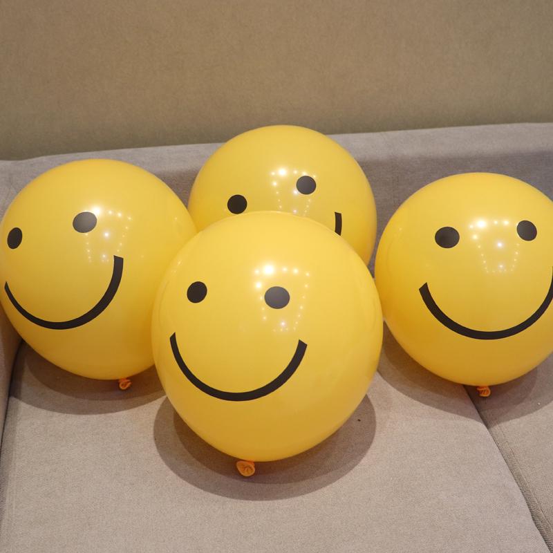 12" Verdickter Zitronengelber Smiley-Gesicht-Ballon für Geburtstagsfeier Dekoration