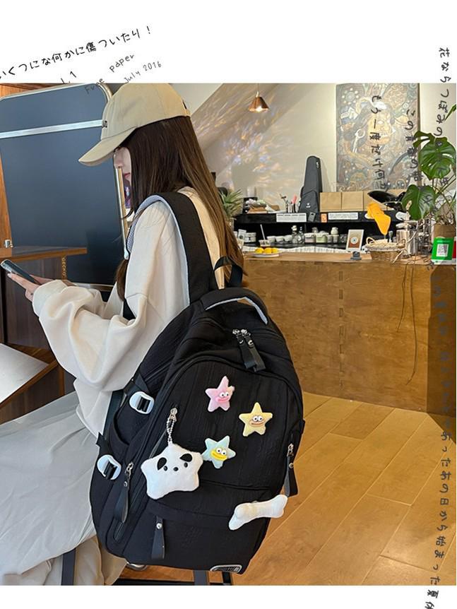 Japanese Style Cute and Versatile Waterproof Backpack for Junior High School Girls - Lightweight, Large Capacity