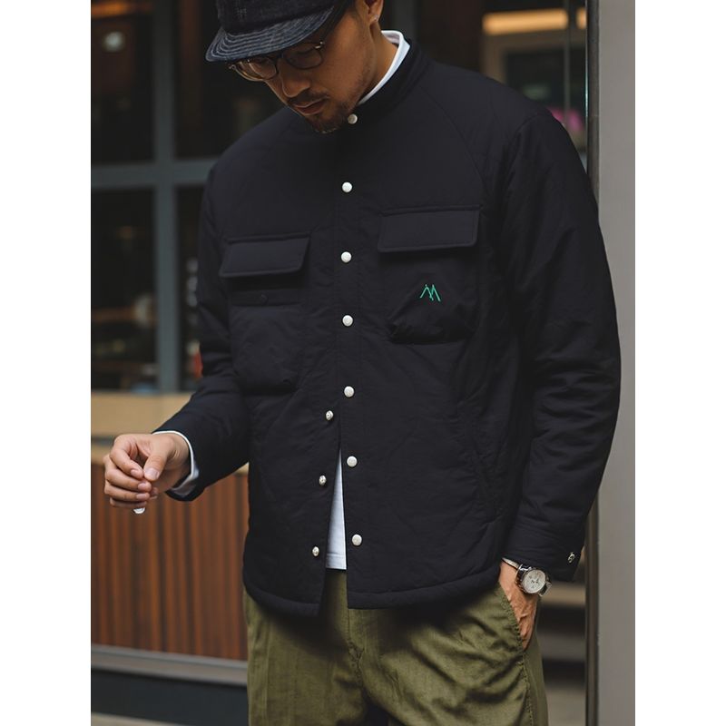 Outdoor Mountain-Style Functional Stand-Collar Padded Work Shirt Jacket for Men, Winter Cotton-Padded Jacket, Foreign Trade Men's Cotton Clothing