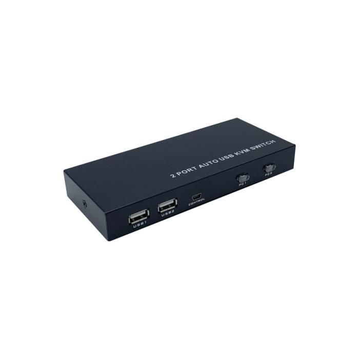 KVM-svitsj - AISENS - HDMI 4K 60Hz - 1U - 2 PC-er - Strømforsyning inkludert - Svart