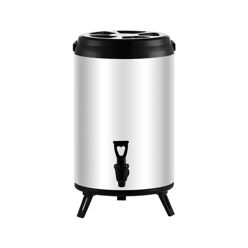 Large Capacity 8 Liter Warm Drink Container With Comfortable And Escape Immune Plan White Metal