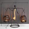 Nordic Metal Candle Holder Abstract Character Handmade Vintage Candlestick for Wedding Home Coffee Shop Table Art Decoration New