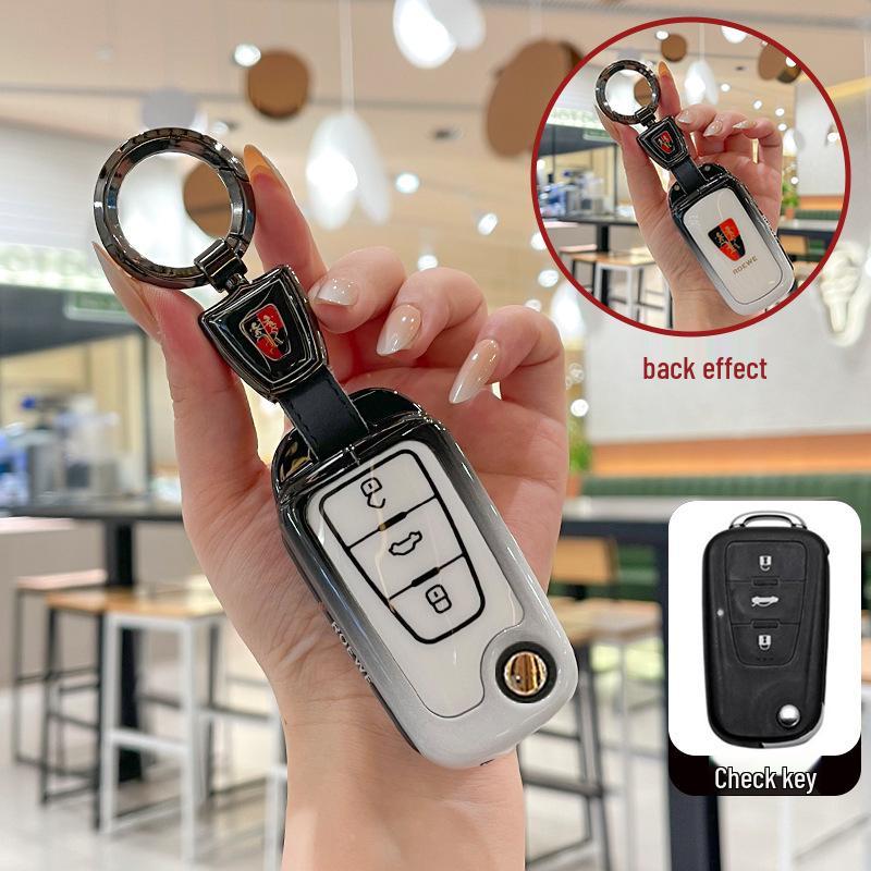 Roewe 350C Folding Key Case: Metal Shell Protective Cover for 350, 360, 750 Models.