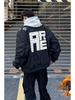 Unisex Winter Street Style Embroidered Bomber Jacket with Stand Collar