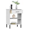 VidaXL Console Cabinet with Metal Legs White Solid Pine Wood OSLO 351002