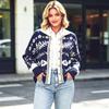 Women's Knit Cardigan with Lapel, Single-Breasted, Long Sleeve, Loose Fit, Casual Winter Coat