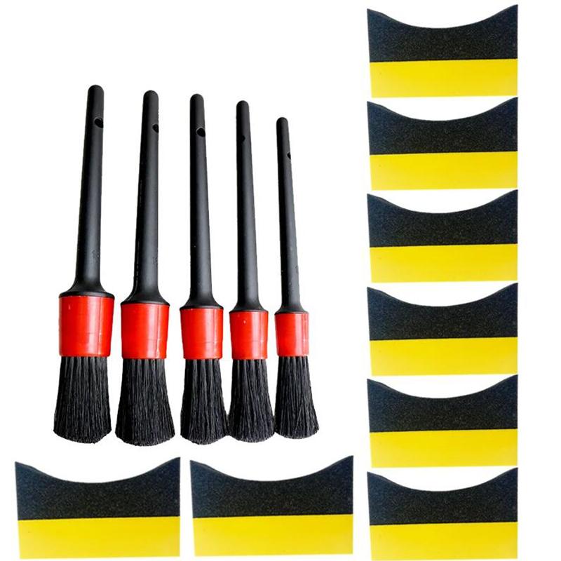 Hot Car Detailing Brushes Cleaning Brush Set Cleaning Wheel Tire Interior Exterior Leather Air Vents Car Cleaning Kit Tools