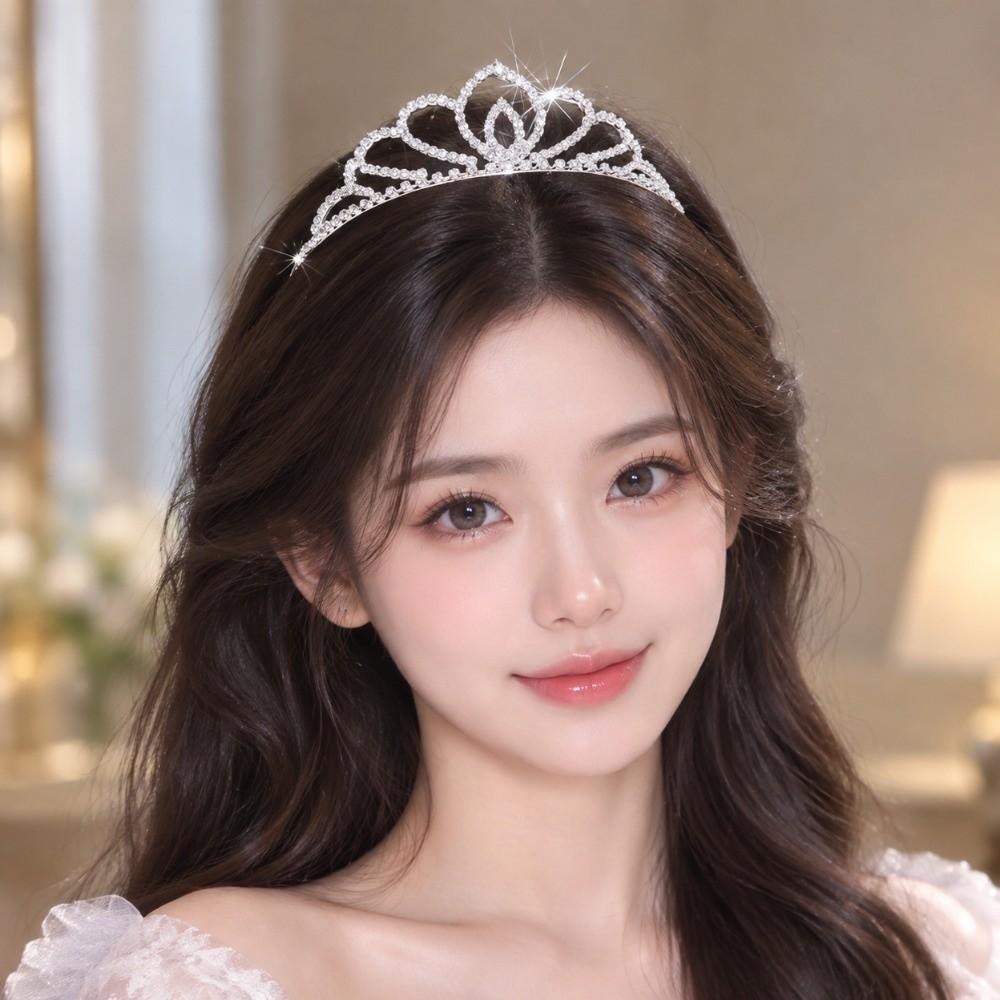 Crystal Rhinestone Bridal Tiara Micro Pave Zircon Crystal Crown Crowns Headpiece Bridal Party