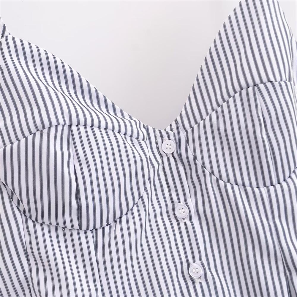 2025 Spring/Summer Backless Striped Slim Suspender Dress - Sexy, Sweet, Spicy Style for Women