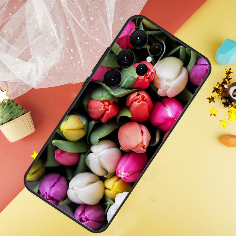 

Tulip Flower Colorful Phone Case For Samsung Galaxy S26 S25 Ultra S23 FE S21 S20 S22 S24 Ultra S10 Plus Cover Coque Galaxy S10