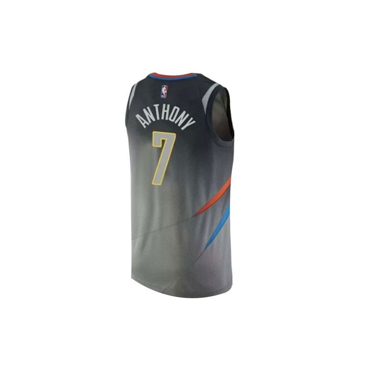 Nike NBA Basketball Sports Jersey Vest SW Fan Edition 2018-19 Season Thunder #7 Carmelo Anthony Men Tops Grey 912134-042