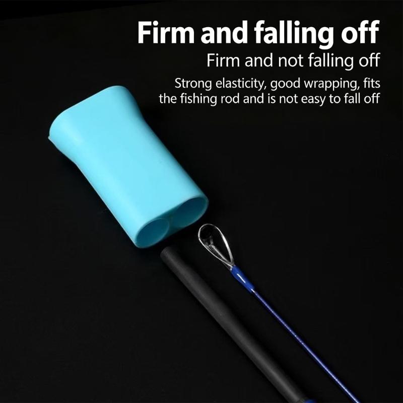Silicone Fishing Poles Clip Replacement Quick Install Fishing Rod Tip Protective Cover Elastic Protections Rod Cap
