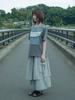 Pibeuseupibeuseu Check Overlay Maxi Skirt / Gray
