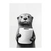 Room Murals Wall Art Poster Otter Cat Tiger Canvas Painting Funny Bathroom Home Decor Cute Animals Toilet Paper Living
