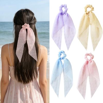 Hair Tie High Elasticity Bow Ribbon Design Lightweight Yarn Hair Rope Ponytail Holder Versatile Hair Accessory