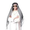 5Pcs Arabian Costume Arab Head Scarf Aqel Rope Sunglass Neckalce Dollar Rings Halloween Costume Accessories Adult Men