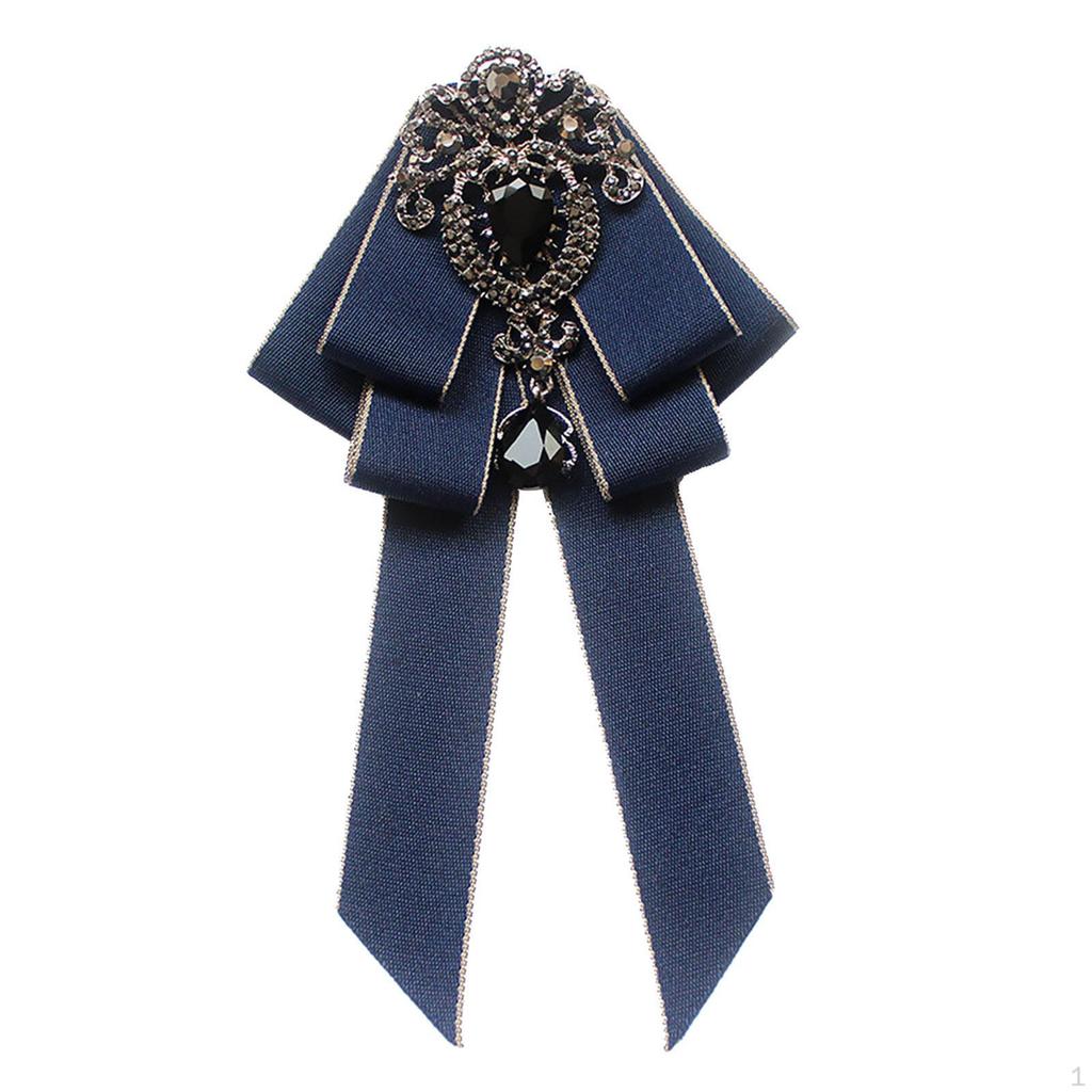 Bow Tie for Women Bowknot Necktie Vintage College Style Elegant Ribbon Formal Fashion Brooch Pin